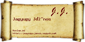 Jagyugy János névjegykártya